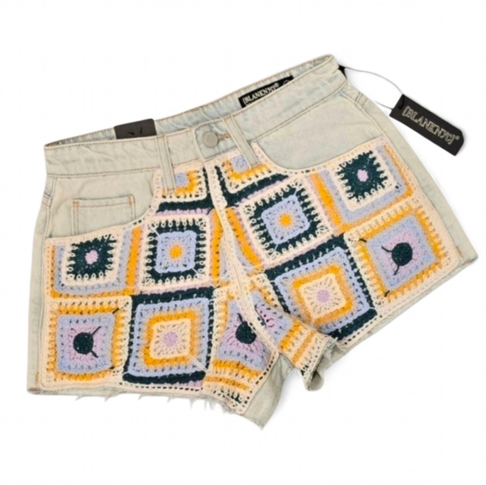 Blank NYC The Barrow Vintage High Rise Crochet Shorts Size 24‎